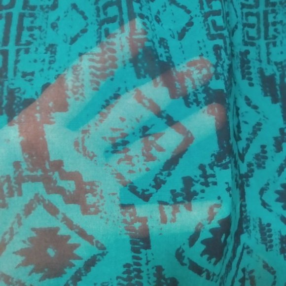 Eight Sixty Teal Sheer Blouse PL - Picture 8 of 8